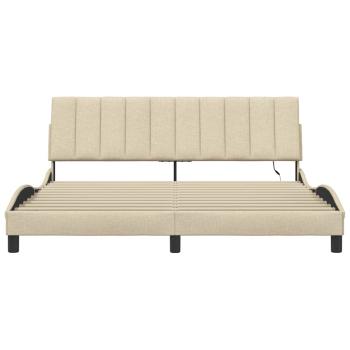 Bettgestell ohne Matratze "Hanko" Creme 180x200 cm Stoff