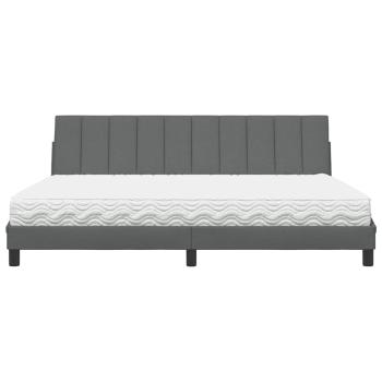 Bett mit Matratze "Hanko" Dunkelgrau 200x200 cm Stoff