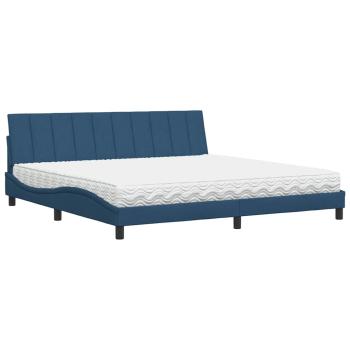 Bett mit Matratze "Hanko" Blau 200x200 cm Stoff
