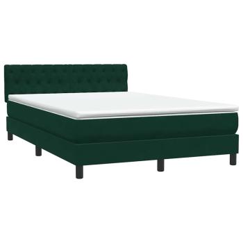 Boxspringbett mit Matratze & LED Dunkelgrün 160x220 cm Samt