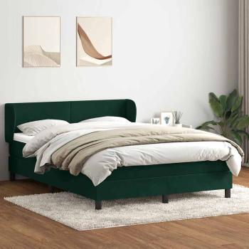 Boxspringbett mit Matratze Dunkelgrün 160x220 cm Samt