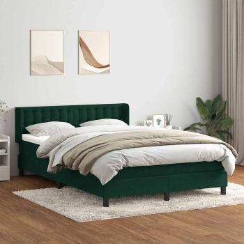 ARDEBO.de - Boxspringbett mit Matratze Dunkelgrün 160x220 cm Samt