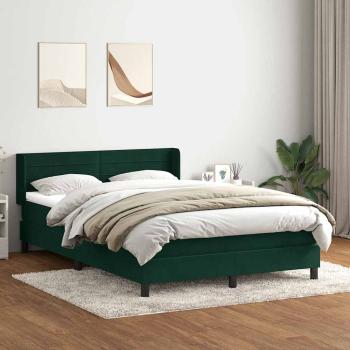 ARDEBO.de - Boxspringbett mit Matratze Dunkelgrün 160x220 cm Samt