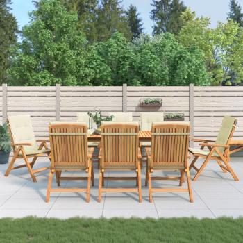 ARDEBO.de - Klappst?hle Verstellbar mit Auflagen 8 Stk. Massivholz Teak