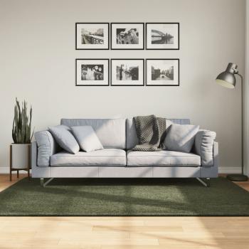 ARDEBO.de - Teppich HUARTE Kurzflor Weich und Waschbar Waldgrün 140x200 cm