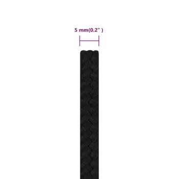 Arbeitsseil Schwarz 5 mm 25 m Polyester