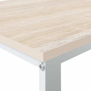 Computertisch Weiß und Eiche-Optik 110x60x73 cm Holzwerkstoff