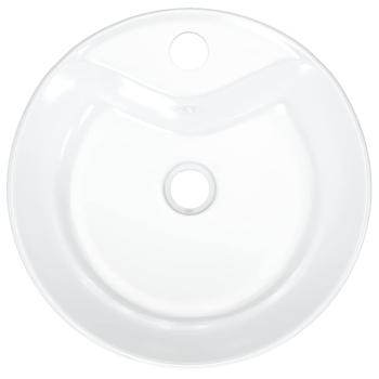 Waschbecken Weiß 40x14,5 cm Keramik Rund