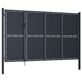 Gartentor aus Stahl 350 x 200 cm Anthrazit