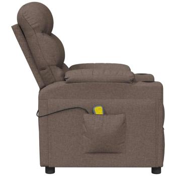 Massagesessel Elektrisch Taupe Stoff