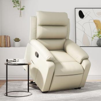 ARDEBO.de - Relaxsessel mit Aufstehhilfe Creme Kunstleder