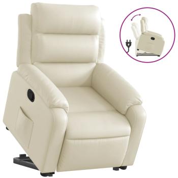 Relaxsessel mit Aufstehhilfe Creme Kunstleder