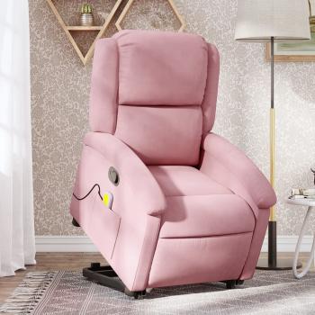 ARDEBO.de - Massagesessel mit Aufstehhilfe Rosa Samt
