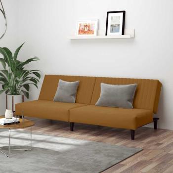 ARDEBO.de - Schlafsofa 2-Sitzer Braun Samt