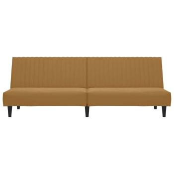 Schlafsofa 2-Sitzer Braun Samt