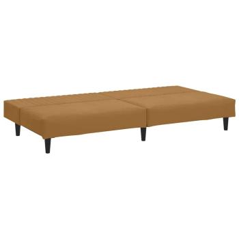 Schlafsofa 2-Sitzer Braun Samt