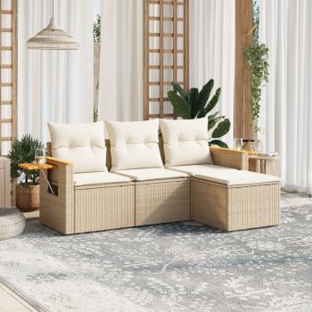 ARDEBO.de - Patio Sofa Set 4-Sitzer Beige and Cream