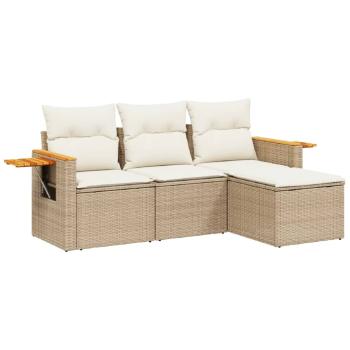 Patio Sofa Set 4-Sitzer Beige and Cream