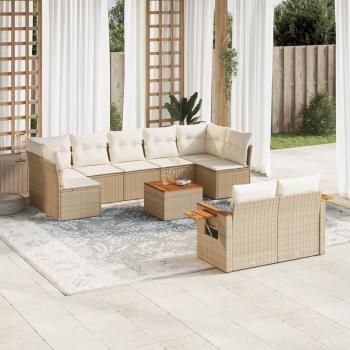 ARDEBO.de - Patio Sofa Set 9-Sitzer Beige and Cream
