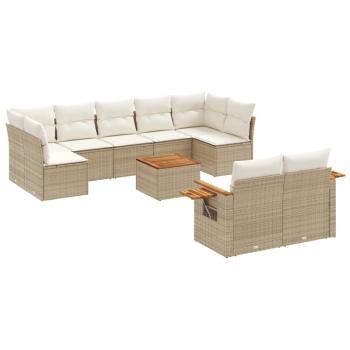 Patio Sofa Set 9-Sitzer Beige and Cream