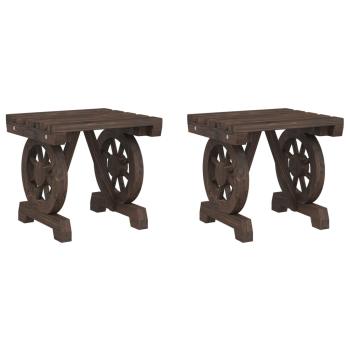 Garten-Fu?hocker 2 Stk. Massivholz Tanne