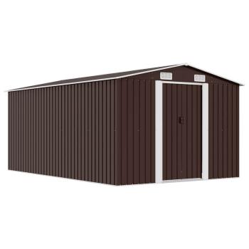 Gerätehaus 257x392x181 cm Metall Braun