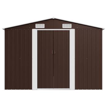 Gerätehaus 257x392x181 cm Metall Braun