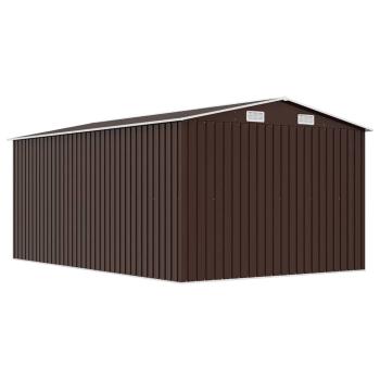 Gerätehaus 257x392x181 cm Metall Braun