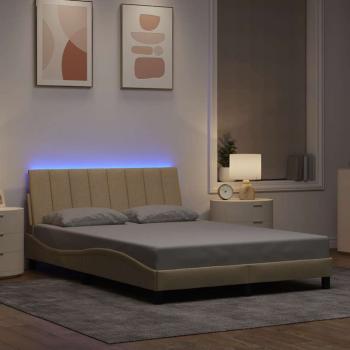 Bettgestell ohne Matratze "Hanko" Creme 140x190 cm Stoff