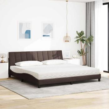 Bett mit Matratze "Hanko" Dunkelbraun 200x200 cm Stoff