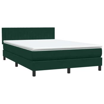 Boxspringbett mit Matratze & LED Dunkelgrün 160x220 cm Samt