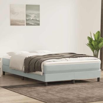 ARDEBO.de - Boxspringbett ohne Matratze Hellgrau 160x220 cm Samt