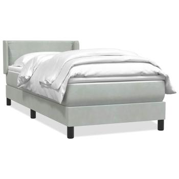 Boxspringbett mit Matratze Hellgrau 90x220 cm Samt
