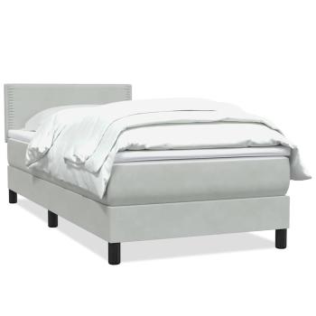 Boxspringbett mit Matratze Hellgrau 90x220 cm Samt