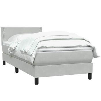 Boxspringbett mit Matratze Hellgrau 90x220 cm Samt
