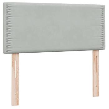 Boxspringbett mit Matratze Hellgrau 90x220 cm Samt