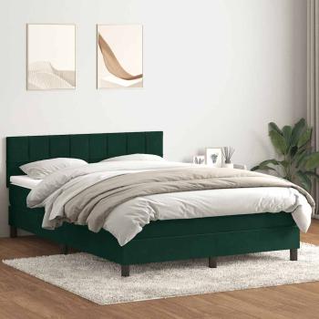 ARDEBO.de - Boxspringbett mit Matratze Dunkelgrün 160x220 cm Samt