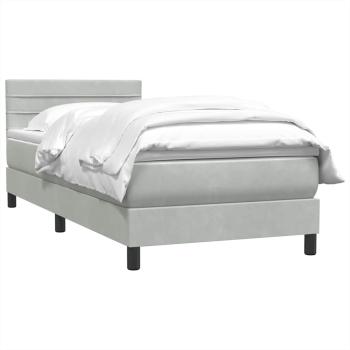 Boxspringbett mit Matratze Hellgrau 90x220 cm Samt