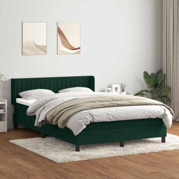 ARDEBO.de - Boxspringbett mit Matratze Dunkelgrün 160x220 cm Samt