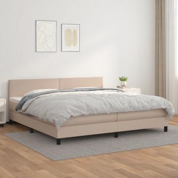 ARDEBO.de - Boxspringbett Matratze Cappuccino-Braun 200x200cm Kunstleder