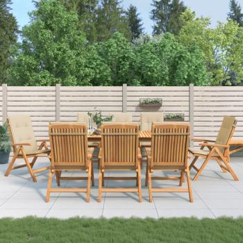 ARDEBO.de - Klappst?hle Verstellbar mit Auflagen 8 Stk. Massivholz Teak