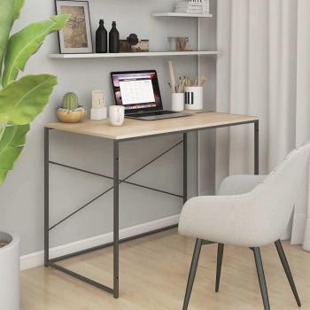 ARDEBO.de - Computertisch Schwarz und Eiche-Optik 110x60x70cm Holzwerkstoff