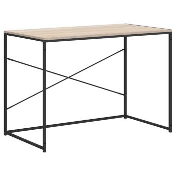 Computertisch Schwarz und Eiche-Optik 110x60x70cm Holzwerkstoff