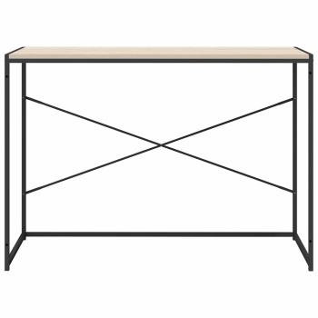 Computertisch Schwarz und Eiche-Optik 110x60x70cm Holzwerkstoff