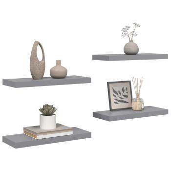 Schweberegale 4 Stk. Grau 60x23,5x3,8cm MDF