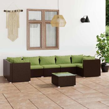 ARDEBO.de - 8-tlg. Garten-Lounge-Set mit Kissen Poly Rattan Braun