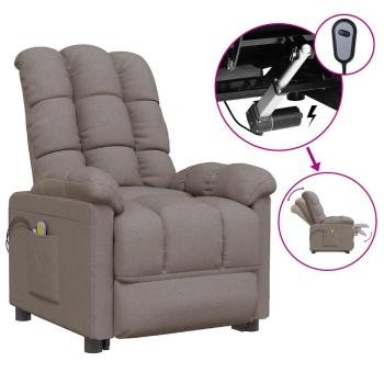 Massagesessel Elektrisch Taupe Stoff