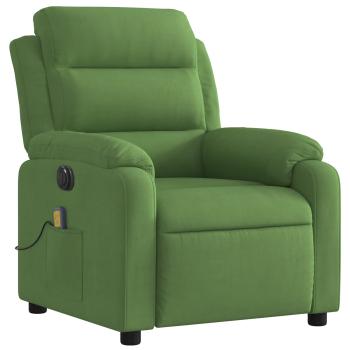 Massagesessel Elektrisch Hellgr?n Samt