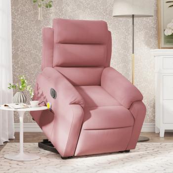 ARDEBO.de - Massagesessel mit Aufstehhilfe Elektrisch Rosa Samt