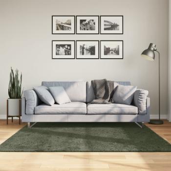 ARDEBO.de - Rug HUARTE Green 160 x 160 cm 100% Polyester Flach Waschbar